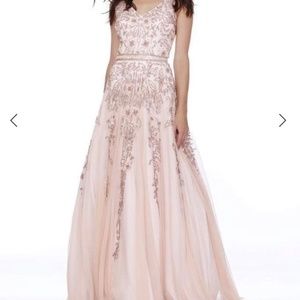 Shail K -  Beaded And Sequin Ornate A-Line Prom Gown